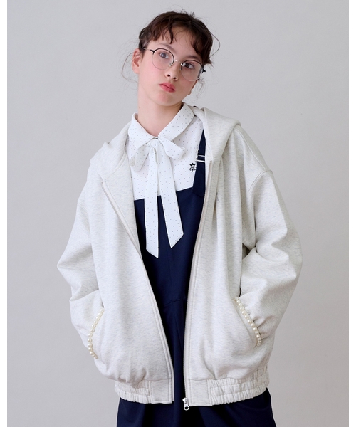pom ponette junior（ポンポネットジュニア）の「【袖取り外し】ボウタイブラウス（シャツ/ブラウス・キッズ・ブラック/ホワイト・LL(165cm)/L:160cm/M:150cm/S:140cm）」の21枚目の写真