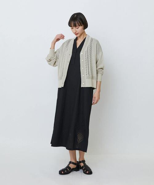 LOISIR(ロワズィール)の「エステル和紙透かし柄カーディガン(カーディガン/ボレロ・レディース・ベージュ/ネイビー・FREE)」の15枚目の写真