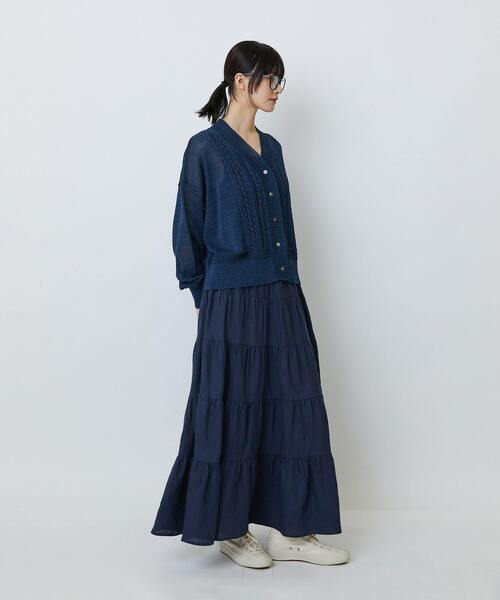 LOISIR(ロワズィール)の「エステル和紙透かし柄カーディガン(カーディガン/ボレロ・レディース・ベージュ/ネイビー・FREE)」の12枚目の写真