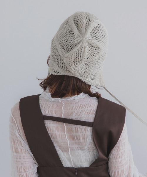 polcadot（ポルカドット）の「GLITTER BONNET／グリッターボンネット バブーシュカ（ニットキャップ/ビーニー・レディース・ライトグレー/グリーン/ベージュ/オレンジ/ブラック・FREE）」の11枚目の写真