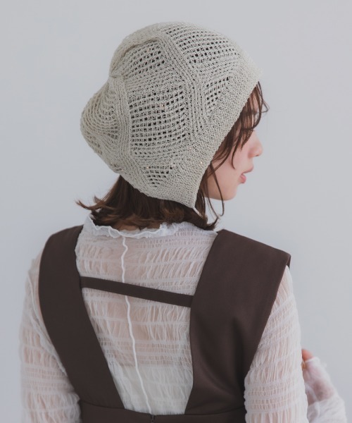 polcadot（ポルカドット）の「GLITTER BONNET／グリッターボンネット バブーシュカ（ニットキャップ/ビーニー・レディース・ライトグレー/グリーン/ベージュ/オレンジ/ブラック・FREE）」の10枚目の写真