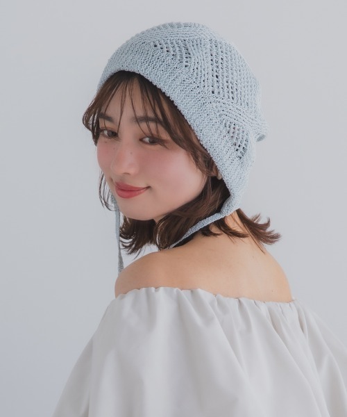 polcadot（ポルカドット）の「GLITTER BONNET／グリッターボンネット バブーシュカ（ニットキャップ/ビーニー・レディース・ライトグレー/グリーン/ベージュ/オレンジ/ブラック・FREE）」の15枚目の写真
