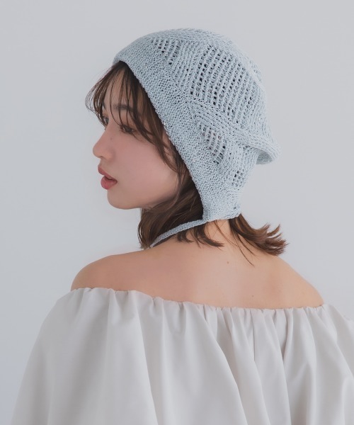 polcadot（ポルカドット）の「GLITTER BONNET／グリッターボンネット バブーシュカ（ニットキャップ/ビーニー・レディース・ライトグレー/グリーン/ベージュ/オレンジ/ブラック・FREE）」の16枚目の写真