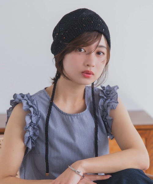 polcadot（ポルカドット）の「GLITTER BONNET／グリッターボンネット バブーシュカ（ニットキャップ/ビーニー・レディース・ライトグレー/グリーン/ベージュ/オレンジ/ブラック・FREE）」の18枚目の写真