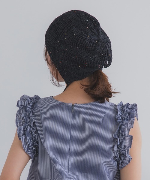 polcadot（ポルカドット）の「GLITTER BONNET／グリッターボンネット バブーシュカ（ニットキャップ/ビーニー・レディース・ライトグレー/グリーン/ベージュ/オレンジ/ブラック・FREE）」の22枚目の写真