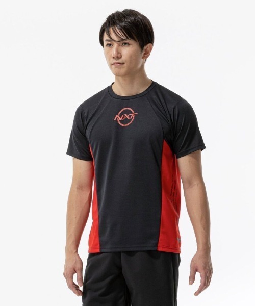 MIZUNO（ミズノ　）の「ミズノ  N-XT PureHyperTシャツ（Tシャツ/カットソー・メンズ・ブラック×レッド/ネイビー/ホワイト・M/L/LL）」の2枚目の写真