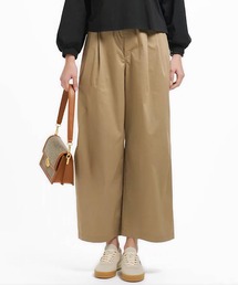 LACOSTE（ラコステ）の「ウエストギャザーストレッチ ダブルタックワイドパンツ（チノパンツ）」