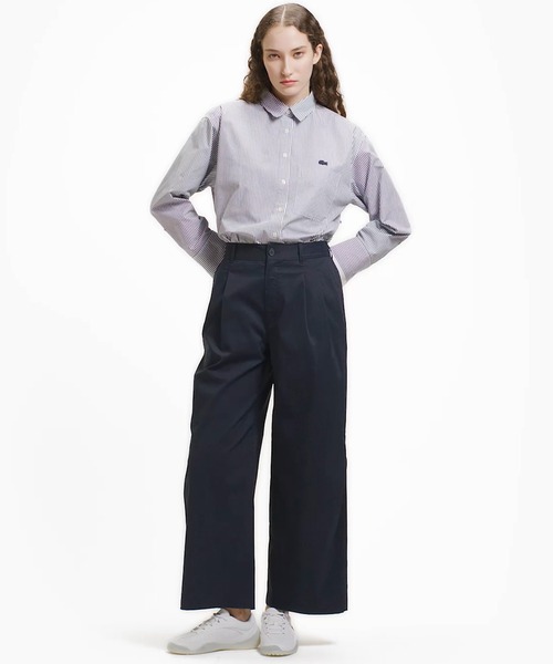 LACOSTE(ラコステ)の「ウエストギャザーストレッチ ダブルタックワイドパンツ(チノパンツ・レディース・ネイビー/ベージュ・40/36/38/34)」の15枚目の写真