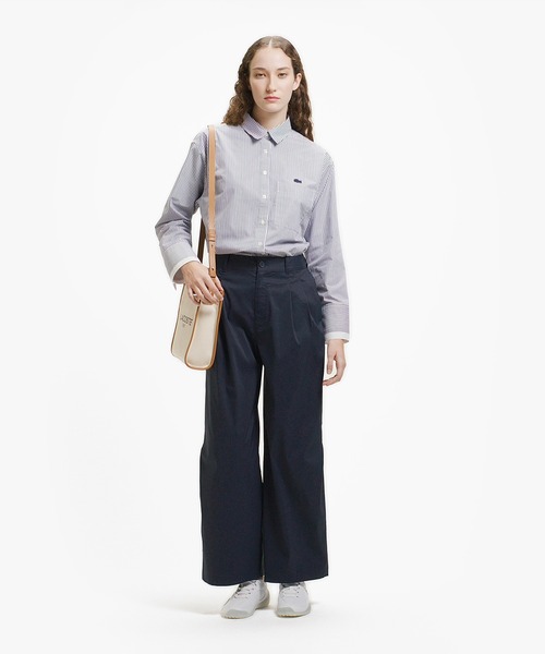 LACOSTE(ラコステ)の「ウエストギャザーストレッチ ダブルタックワイドパンツ(チノパンツ・レディース・ネイビー/ベージュ・40/36/38/34)」の18枚目の写真