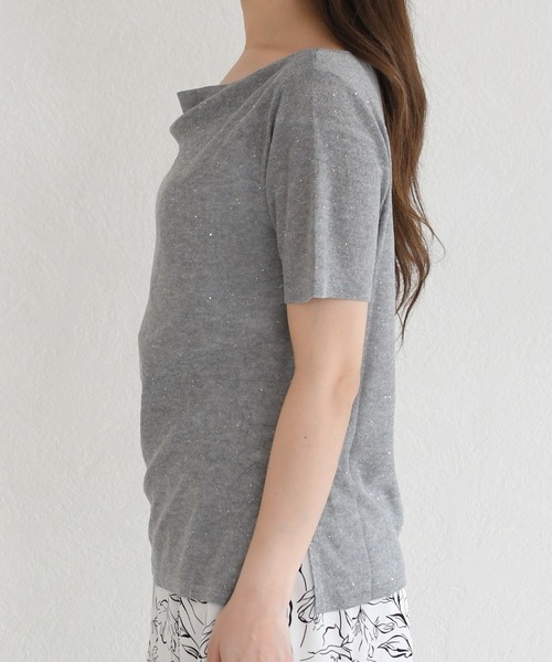 MISCH MASCH(ミッシュマッシュ)の「2026春夏新作 ドレープミニスパンコールカットソー(Tシャツ/カットソー・レディース・グレー/ホワイト・フリ-)」の15枚目の写真