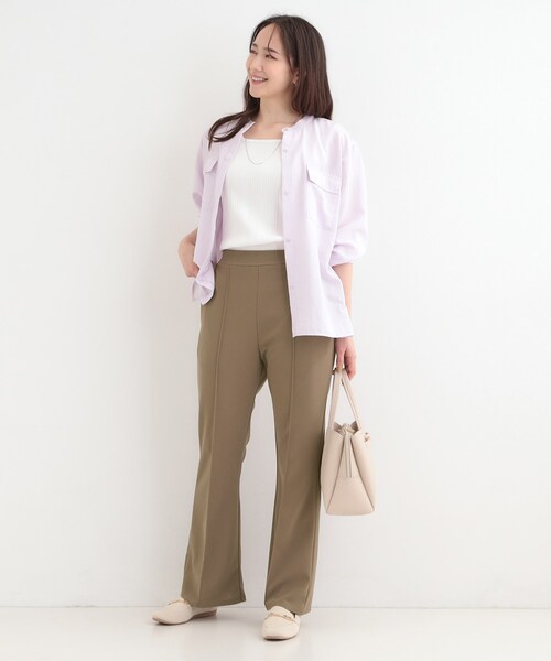 SHOO・LA・RUE(シューラルー)の「【洗濯機可】美脚見えが叶う のびのびストレッチフレアパンツ(その他パンツ・レディース・ブラウン系/ブラック・03/02)」の9枚目の写真