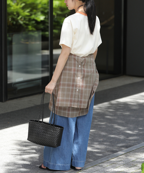 JOURNAL STANDARD relume(ジャーナルスタンダード レリューム)の「別注【LACOSTE/ラコステ】リンガーTシャツ(Tシャツ/カットソー・レディース・アイボリー/ブラウン/ネイビー・36)」の6枚目の写真