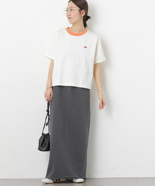 JOURNAL STANDARD relume(ジャーナルスタンダード レリューム)の「別注【LACOSTE/ラコステ】リンガーTシャツ(Tシャツ/カットソー・レディース・アイボリー/ブラウン/ネイビー・36)」の12枚目の写真