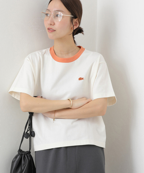 JOURNAL STANDARD relume(ジャーナルスタンダード レリューム)の「別注【LACOSTE/ラコステ】リンガーTシャツ(Tシャツ/カットソー・レディース・アイボリー/ブラウン/ネイビー・36)」の15枚目の写真