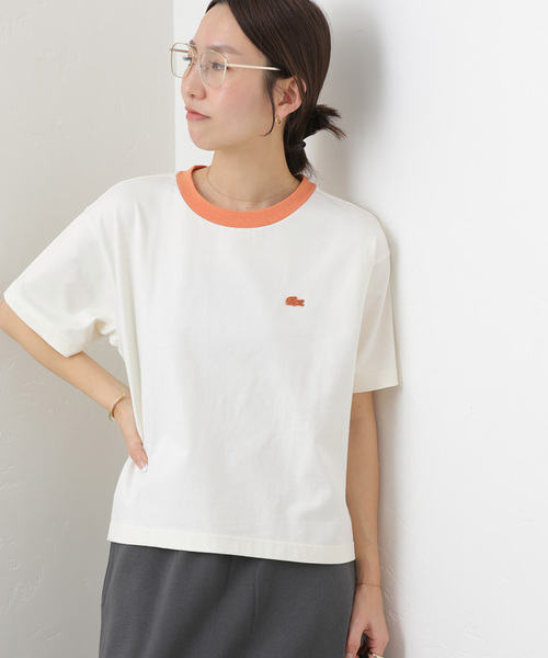 JOURNAL STANDARD relume(ジャーナルスタンダード レリューム)の「別注【LACOSTE/ラコステ】リンガーTシャツ(Tシャツ/カットソー・レディース・アイボリー/ブラウン/ネイビー・36)」の16枚目の写真