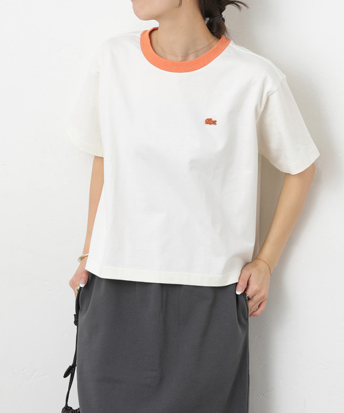JOURNAL STANDARD relume(ジャーナルスタンダード レリューム)の「別注【LACOSTE/ラコステ】リンガーTシャツ(Tシャツ/カットソー・レディース・アイボリー/ブラウン/ネイビー・36)」の17枚目の写真