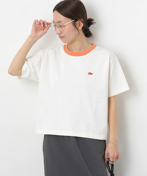 JOURNAL STANDARD relume(ジャーナルスタンダード レリューム)の「別注【LACOSTE/ラコステ】リンガーTシャツ(Tシャツ/カットソー・レディース・アイボリー/ブラウン/ネイビー・36)」の18枚目の写真