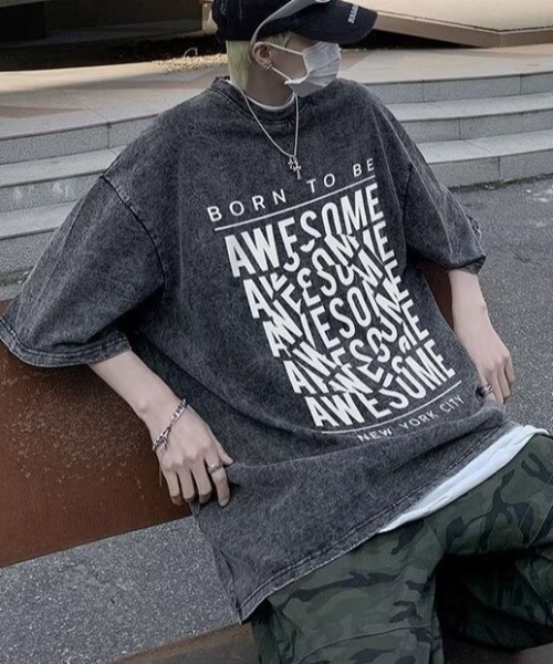 link lot（リンクロット）の「ピグメント加工ビッグロゴT（Tシャツ/カットソー・メンズ・パープル/ピンク/ブラック・L/M）」の11枚目の写真