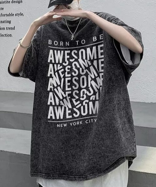 link lot（リンクロット）の「ピグメント加工ビッグロゴT（Tシャツ/カットソー・メンズ・パープル/ピンク/ブラック・L/M）」の12枚目の写真
