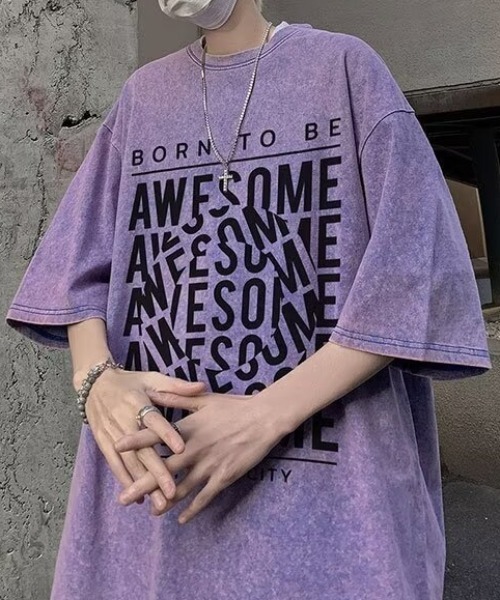 link lot（リンクロット）の「ピグメント加工ビッグロゴT（Tシャツ/カットソー・メンズ・パープル/ピンク/ブラック・L/M）」の18枚目の写真