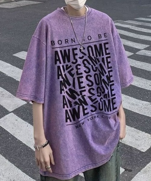 link lot（リンクロット）の「ピグメント加工ビッグロゴT（Tシャツ/カットソー・メンズ・パープル/ピンク/ブラック・L/M）」の16枚目の写真