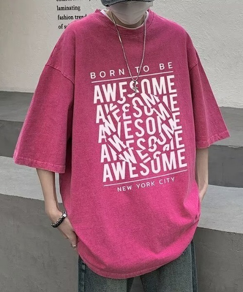 link lot（リンクロット）の「ピグメント加工ビッグロゴT（Tシャツ/カットソー・メンズ・パープル/ピンク/ブラック・L/M）」の19枚目の写真