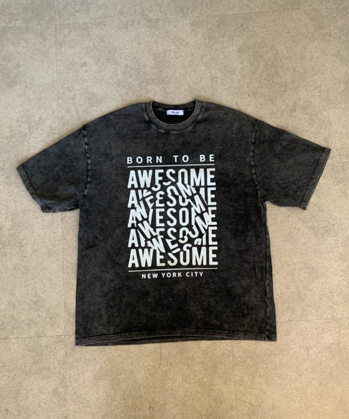 link lot（リンクロット）の「ピグメント加工ビッグロゴT（Tシャツ/カットソー・メンズ・パープル/ピンク/ブラック・L/M）」の5枚目の写真