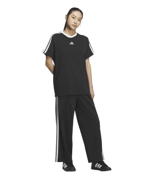 adidas（アディダス）の「アディダス adidas トリコット ルーズフィット ストレートレッグ オープンヘムパンツ（その他パンツ・レディース・ブラック/ベージュ/ネイビー・S/M/L/XL）」の9枚目の写真