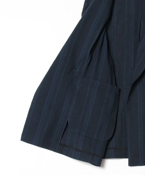 VOAAOV（ヴォアーブ）の「【VOAAOV】STRIPE - SET UP Double Big Jacket（テーラードジャケット・メンズ・ネイビー/ブラウン・1）」の4枚目の写真