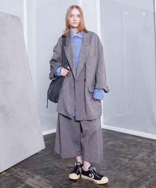 VOAAOV（ヴォアーブ）の「【VOAAOV】STRIPE - SET UP Double Big Jacket（テーラードジャケット・メンズ・ネイビー/ブラウン・1）」の2枚目の写真