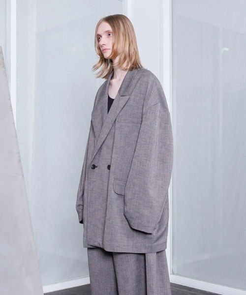 VOAAOV（ヴォアーブ）の「【VOAAOV】STRIPE - SET UP Double Big Jacket（テーラードジャケット・メンズ・ネイビー/ブラウン・1）」の6枚目の写真