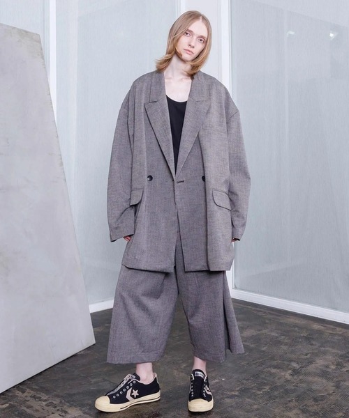 VOAAOV（ヴォアーブ）の「【VOAAOV】STRIPE - SET UP Double Big Jacket（テーラードジャケット・メンズ・ネイビー/ブラウン・1）」の8枚目の写真