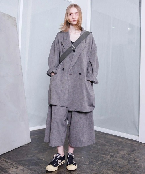 VOAAOV（ヴォアーブ）の「【VOAAOV】STRIPE - SET UP Double Big Jacket（テーラードジャケット・メンズ・ネイビー/ブラウン・1）」の9枚目の写真