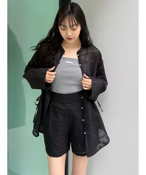 MURUA（ムルーア）の「【セットアップ対応】タックレースショートパンツ　夏服（その他パンツ・レディース・ブラック/アイボリー・FREE）」の15枚目の写真