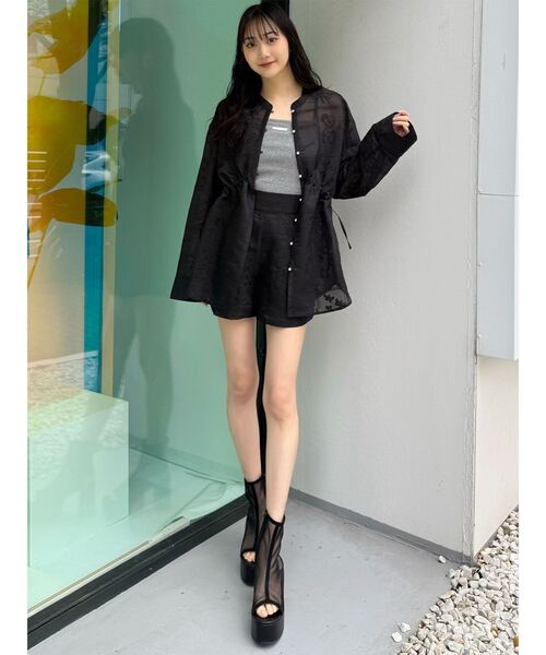 MURUA（ムルーア）の「【セットアップ対応】タックレースショートパンツ　夏服（その他パンツ・レディース・ブラック/アイボリー・FREE）」の13枚目の写真