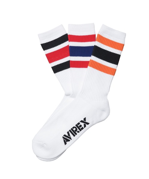 AVIREX（アヴィレックス）の「【AVIREX】Line Design 3P Socks（ソックス/靴下・メンズ・その他・25-27）」の2枚目の写真