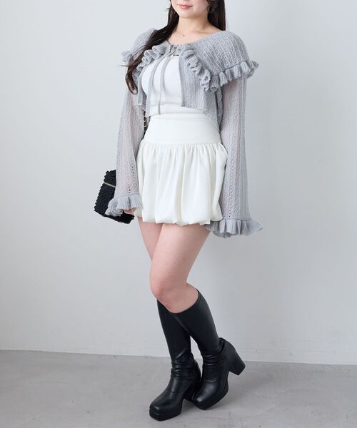 MAJESTIC LEGON（マジェスティックレゴン）の「バルーンミニスカパン（スカート・レディース・アイボリー/ブラック・MEDIUM）」の16枚目の写真