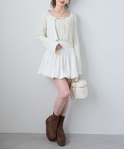 MAJESTIC LEGON（マジェスティックレゴン）の「バルーンミニスカパン（スカート・レディース・アイボリー/ブラック・MEDIUM）」の22枚目の写真