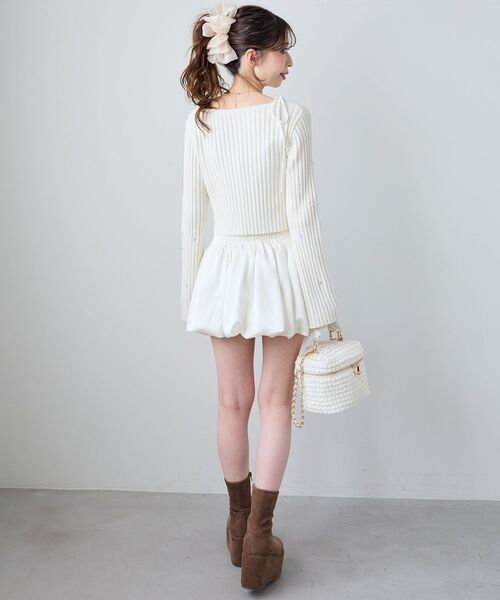 MAJESTIC LEGON(マジェスティックレゴン)の「バルーンミニスカパン(スカート・レディース・アイボリー/ブラック/ホワイト系その他2・MEDIUM)」の17枚目の写真
