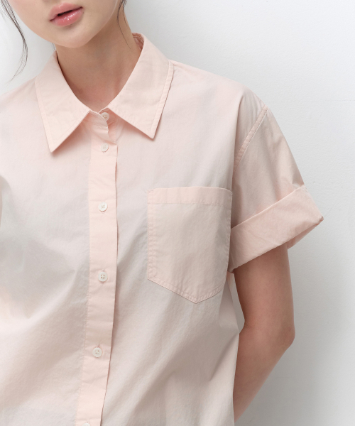 MUSINSA STANDARD WOMAN（ムシンサスタンダードウーマン）の「ウィメンズリラックスドソフトポプリン半袖シャツ[ローズウォーター]（シャツ/ブラウス・レディース・その他・X-SMALL/SMALL/MEDIUM/LARGE）」の2枚目の写真
