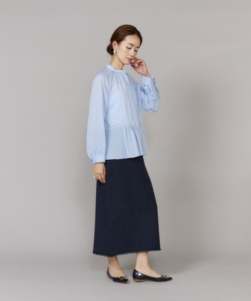 LE SOUK（ルスーク）の「ニットツイードAラインスカート「セットアップ対応」（スカート・レディース・ネイビー/グリーン系その他・フリー）」の19枚目の写真