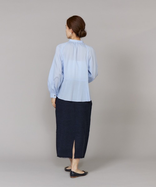 LE SOUK（ルスーク）の「ニットツイードAラインスカート「セットアップ対応」（スカート・レディース・ネイビー/グリーン系その他・フリー）」の20枚目の写真