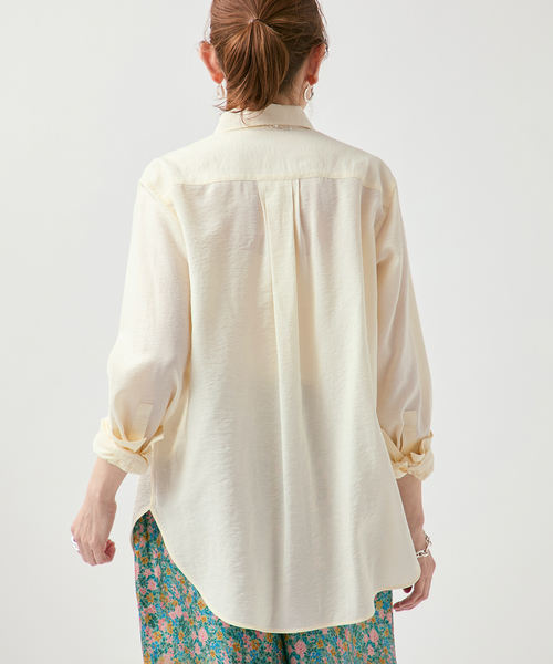 VERMEIL par iena（ヴェルメイユパーイエナ）の「Airy Over シャツ（シャツ/ブラウス・レディース・ホワイト/チャコールグレー・FREE）」の12枚目の写真