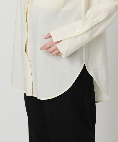 VERMEIL par iena（ヴェルメイユパーイエナ）の「Airy Over シャツ（シャツ/ブラウス・レディース・ホワイト/チャコールグレー・FREE）」の20枚目の写真