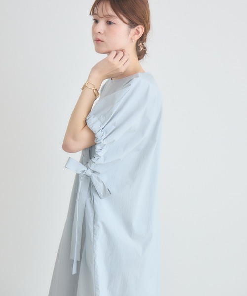 KATHARINE ROSS（キャサリンロス）の「【KATHARINE ROSS】【UV/COOL】袖リボンワンピース（ワンピース・レディース・ブルー/ブラック・FREE）」の2枚目の写真
