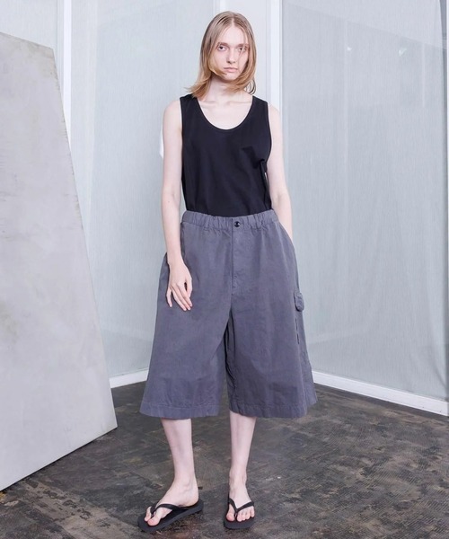 VOAAOV(ヴォアーブ)の「【VOAAOV】WEATHER CLOTH GARMENT DYE Wide Short Pants(その他パンツ・メンズ・ブラック/オリーブ/チャコールグレー/ネイビー・1/2/0)」の7枚目の写真