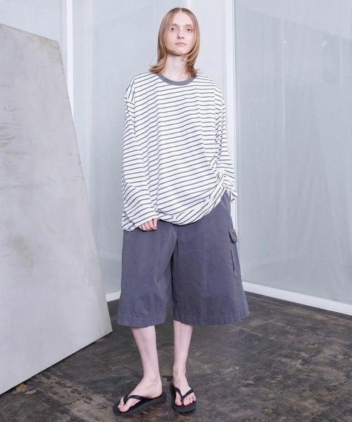 VOAAOV(ヴォアーブ)の「【VOAAOV】WEATHER CLOTH GARMENT DYE Wide Short Pants(その他パンツ・メンズ・ブラック/オリーブ/チャコールグレー/ネイビー・1/2/0)」の9枚目の写真