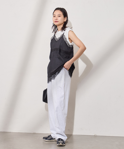 JOURNAL STANDARD（ジャーナルスタンダード）の「ボイルアイラッシュレースキャミ（キャミソール・レディース・ブラック/アイボリー・FREE）」の5枚目の写真