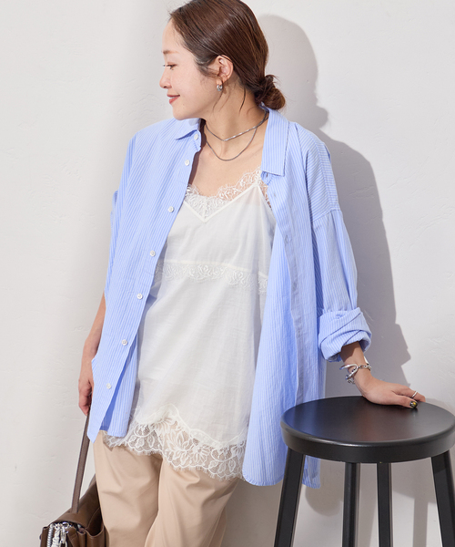 JOURNAL STANDARD（ジャーナルスタンダード）の「ボイルアイラッシュレースキャミ（キャミソール・レディース・ブラック/アイボリー・FREE）」の20枚目の写真