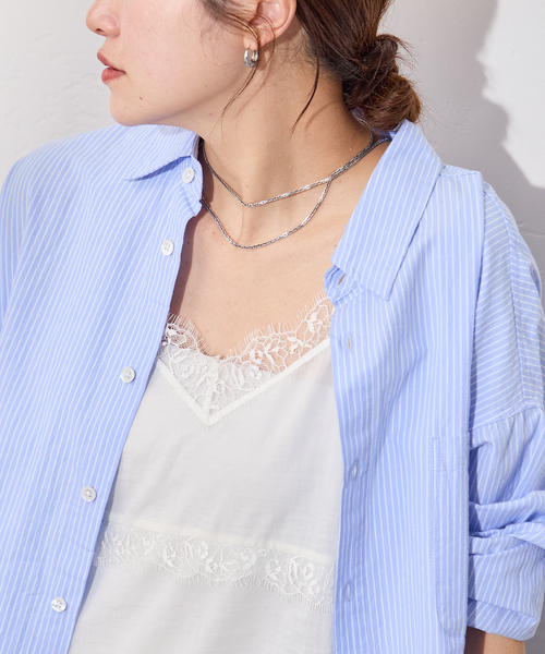 JOURNAL STANDARD（ジャーナルスタンダード）の「ボイルアイラッシュレースキャミ（キャミソール・レディース・ブラック/アイボリー・FREE）」の19枚目の写真